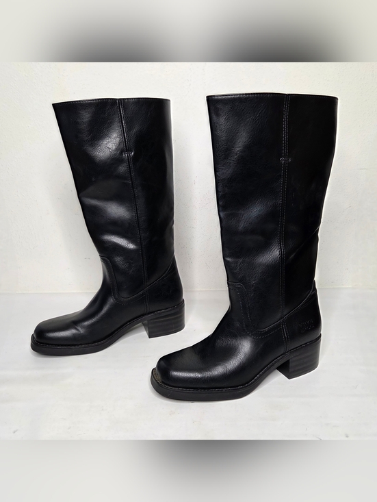 FRYE AND CO. Shoes - Frye and Co. Miranda 14 Boot Women 9M Stacked Heel Black Vegan Western Knee High